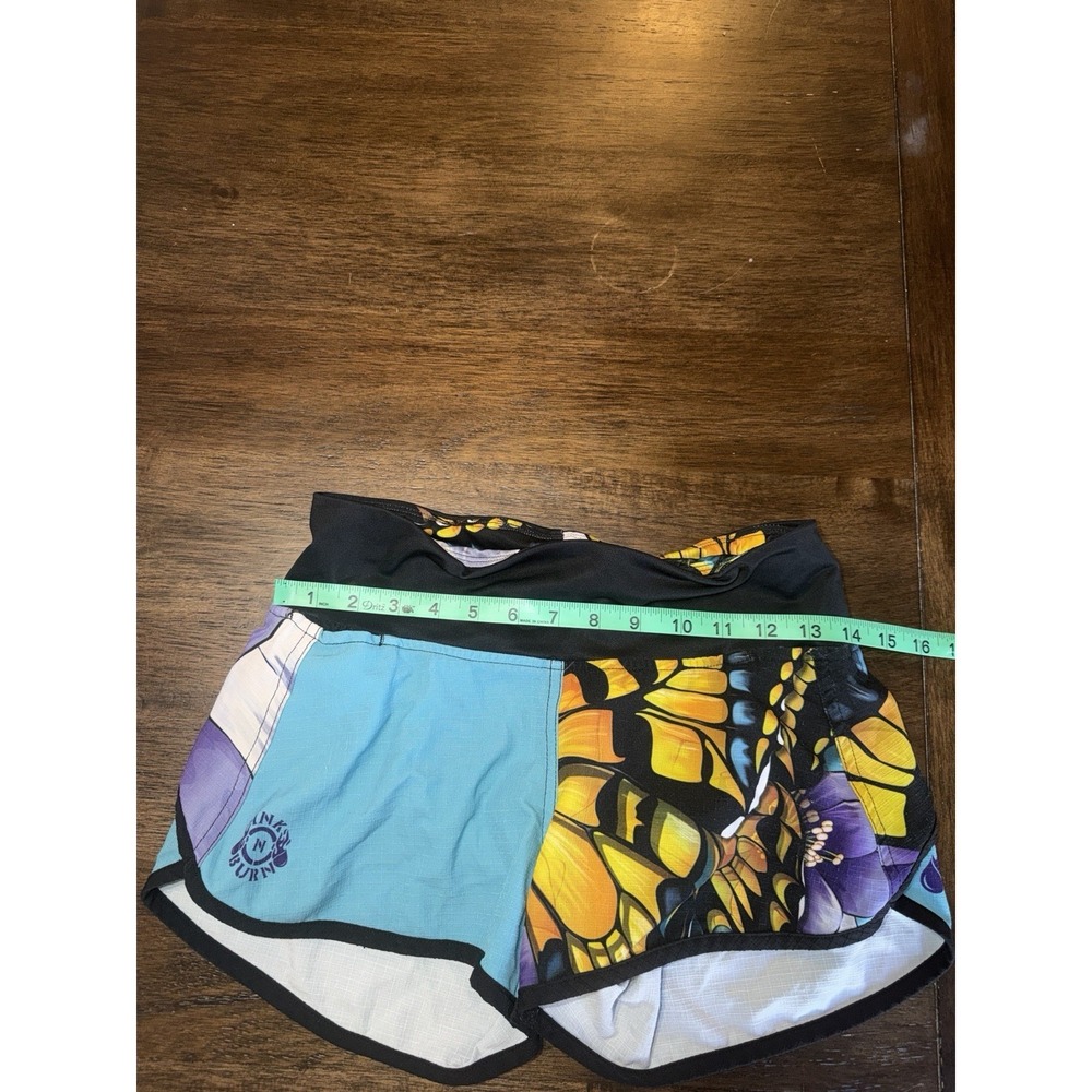 Ink N Burn Shorts Women's 2 Butterfly Colorful Low Rise Lined Running Yoga Gym - Picture 8 of 10